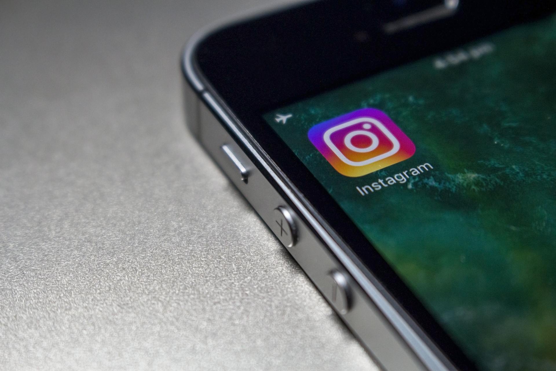 A close up image of an Instagram icon on a mobile device