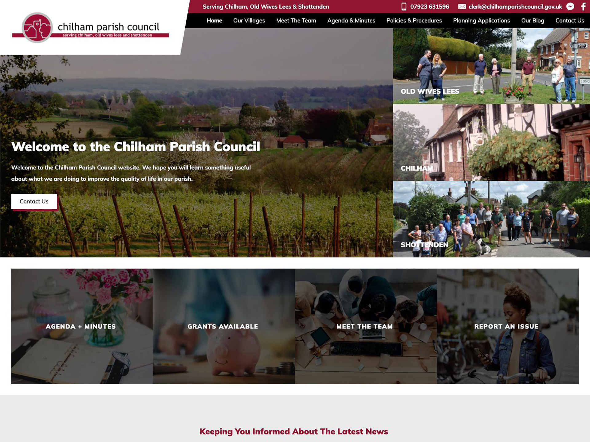The Chilham parish council website, created by it'seeze