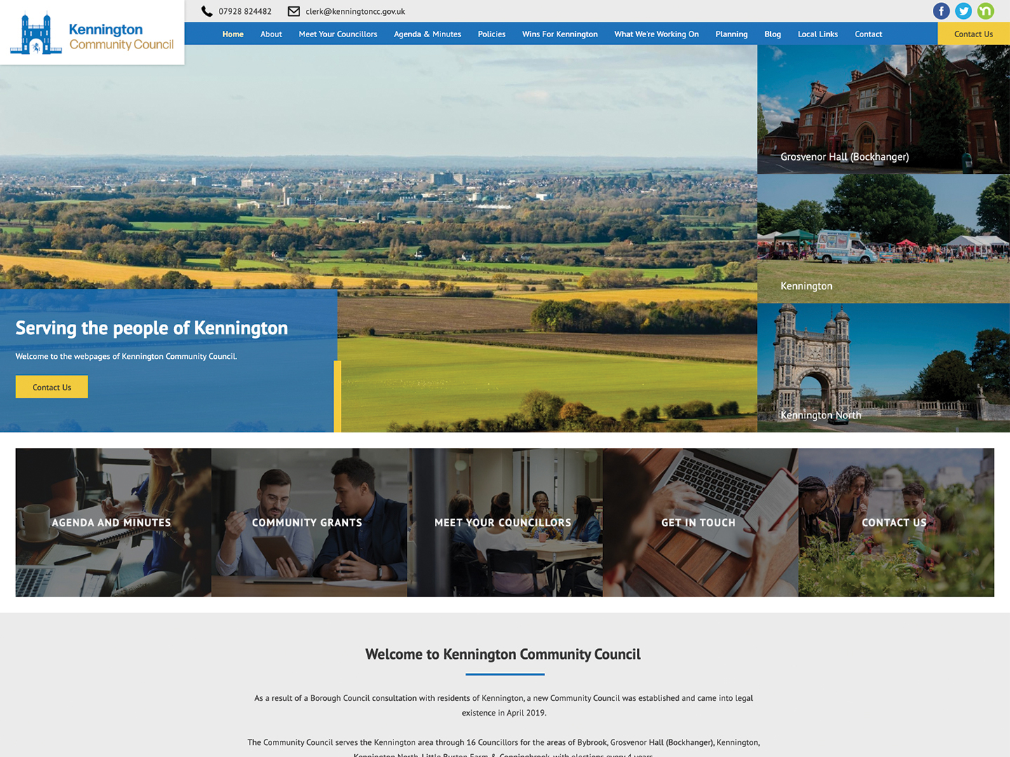 The Kennington community council website, created by it'seeze