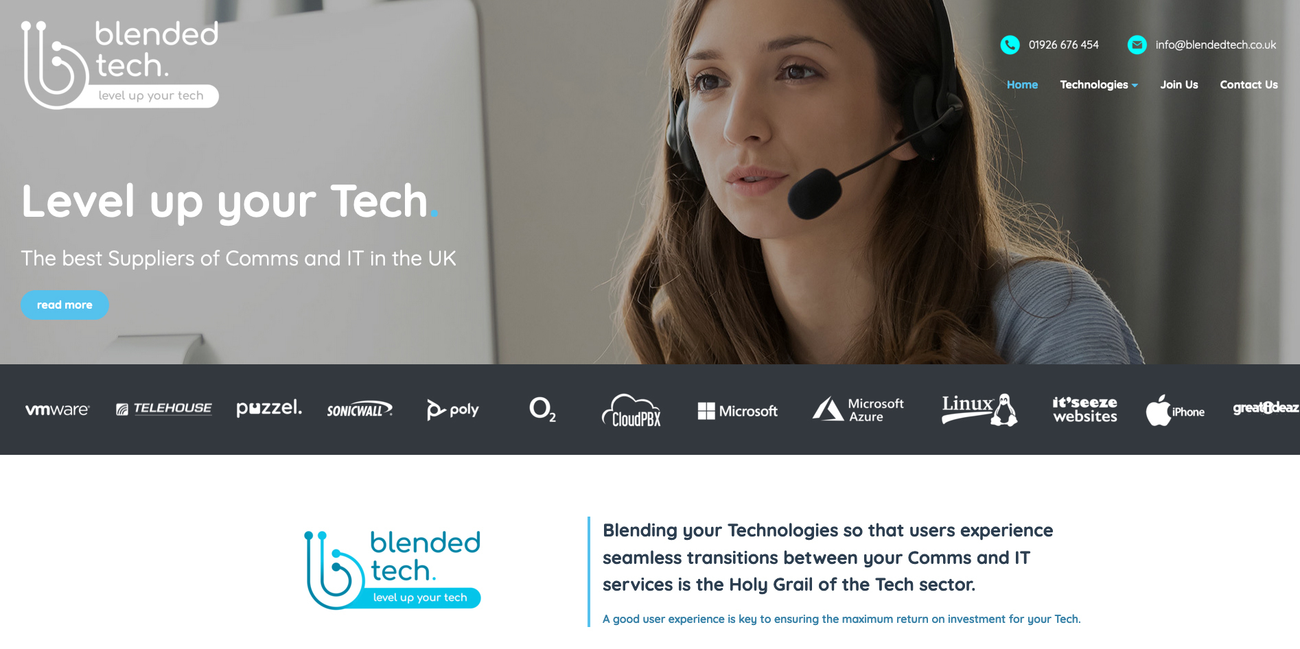 Blended Tech website design by it'seeze