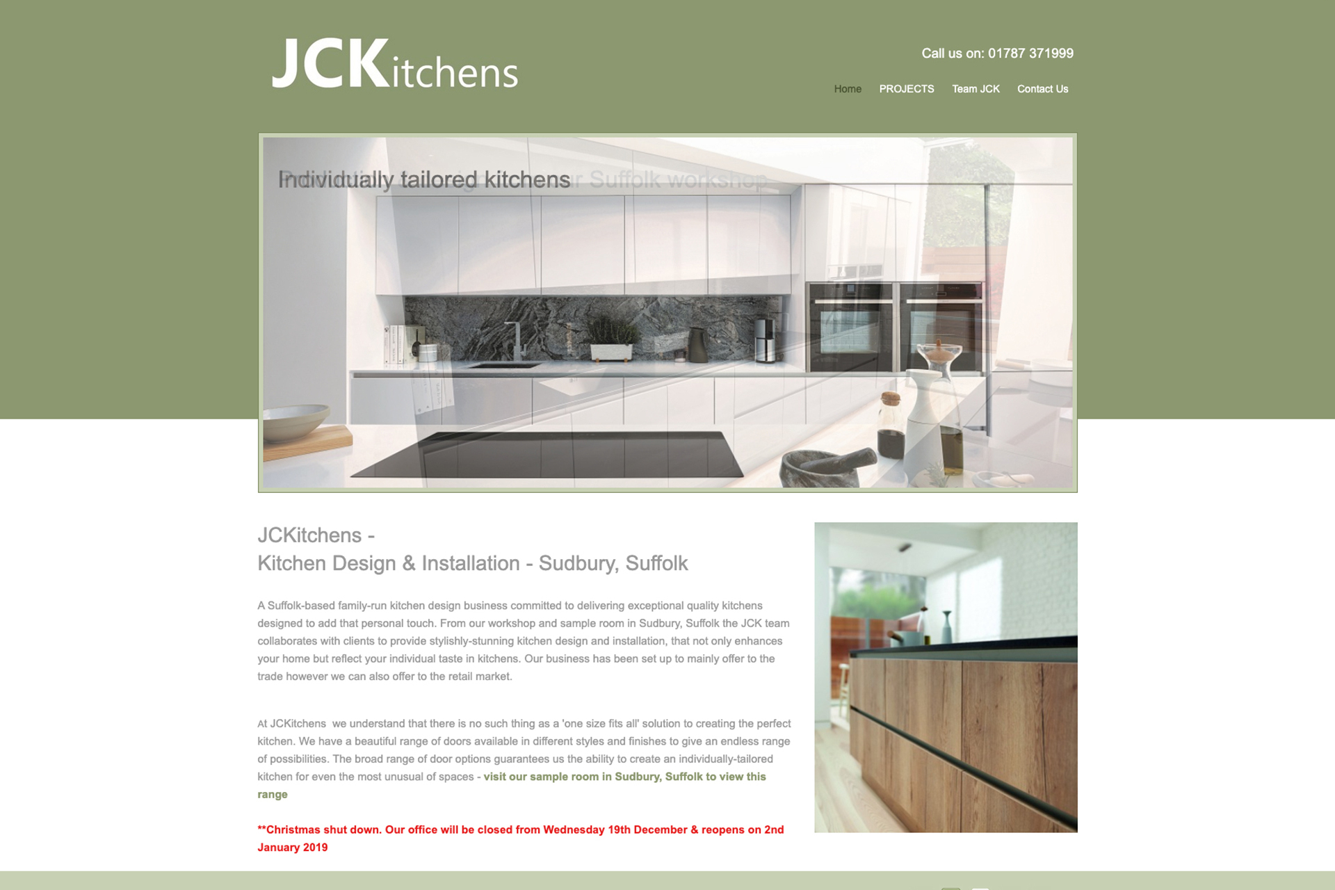 JCKitchens website - Before redesign