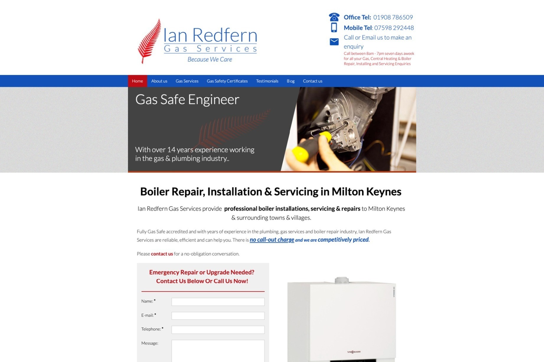 Ian Redfern website - Before redesign