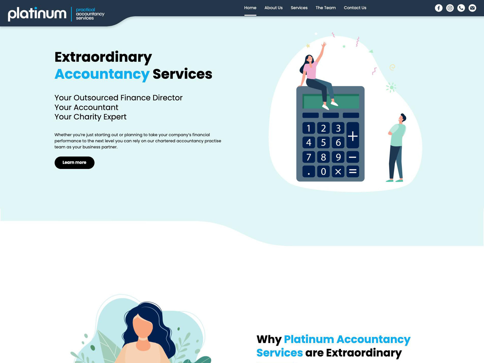 Platinum Accountancy Services website design by it'seeze