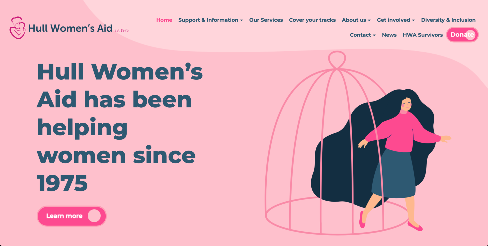 Hull Women's Aid website screenshot
