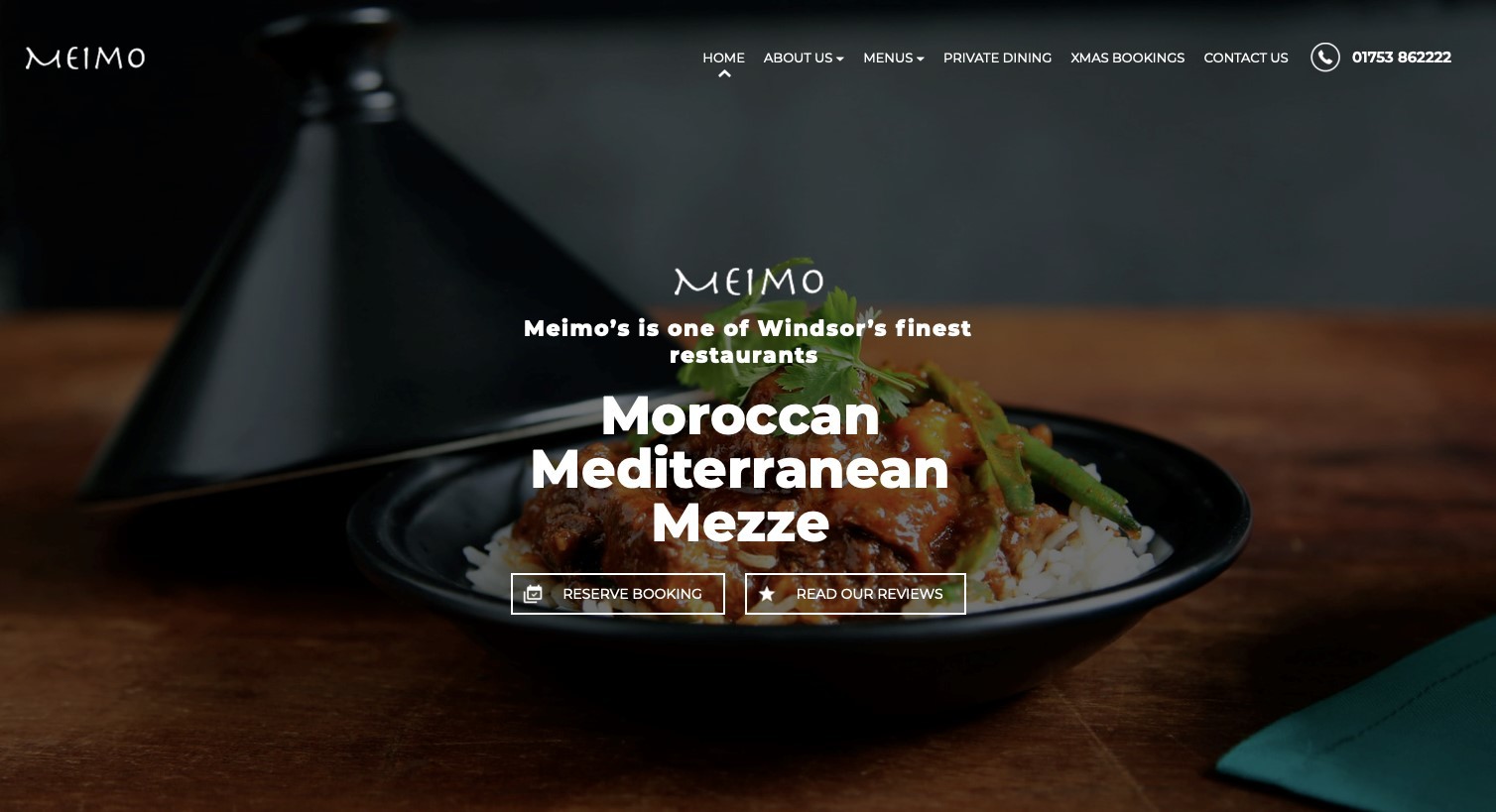 Meimo Morrocan Mediterranean Mezze website screenshot