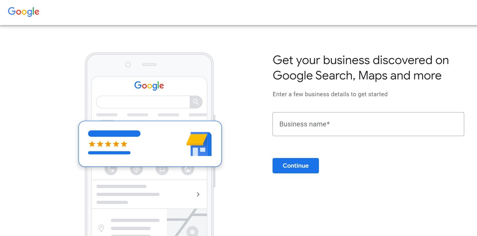 Instruction to set up your business on the Google Business profile website