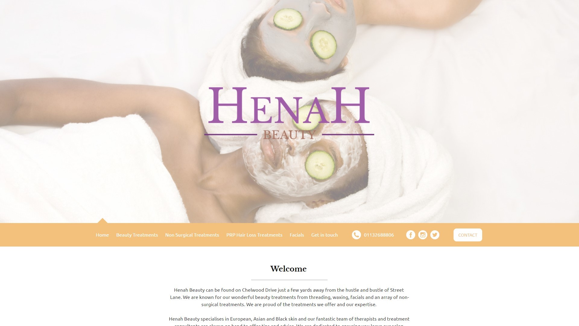 Henah Beauty website design