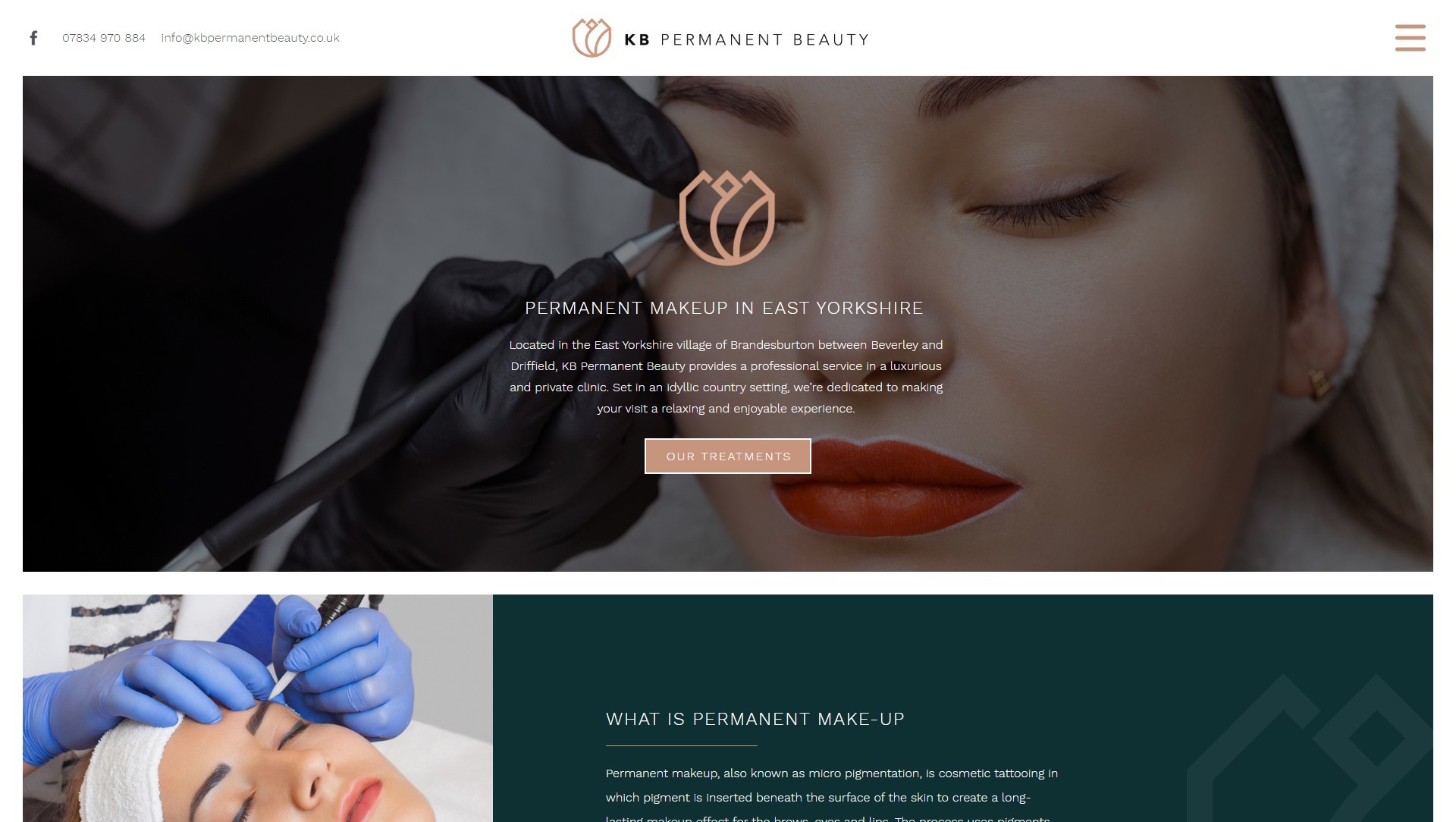 KB Permanent Beauty website design