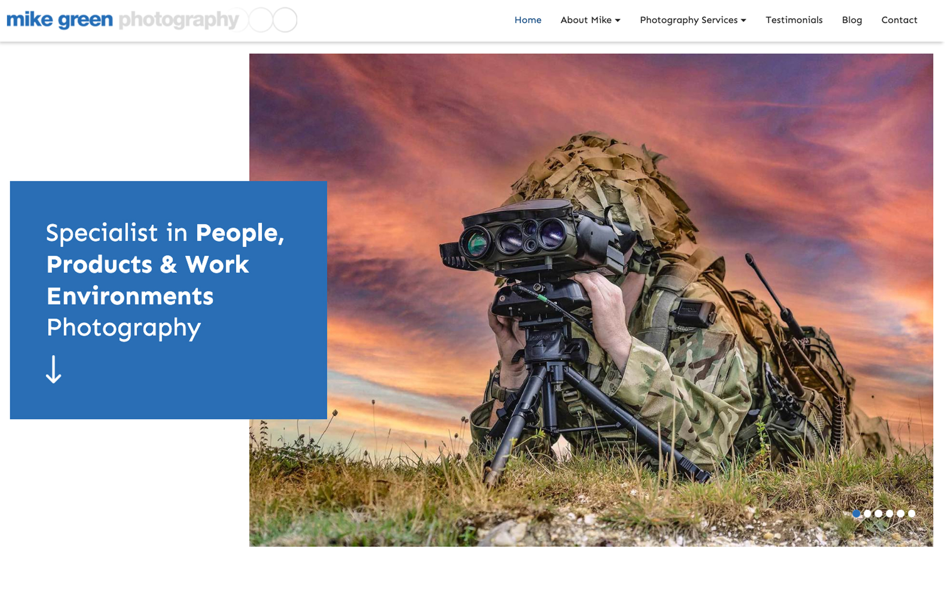 Mike Green Photography website design