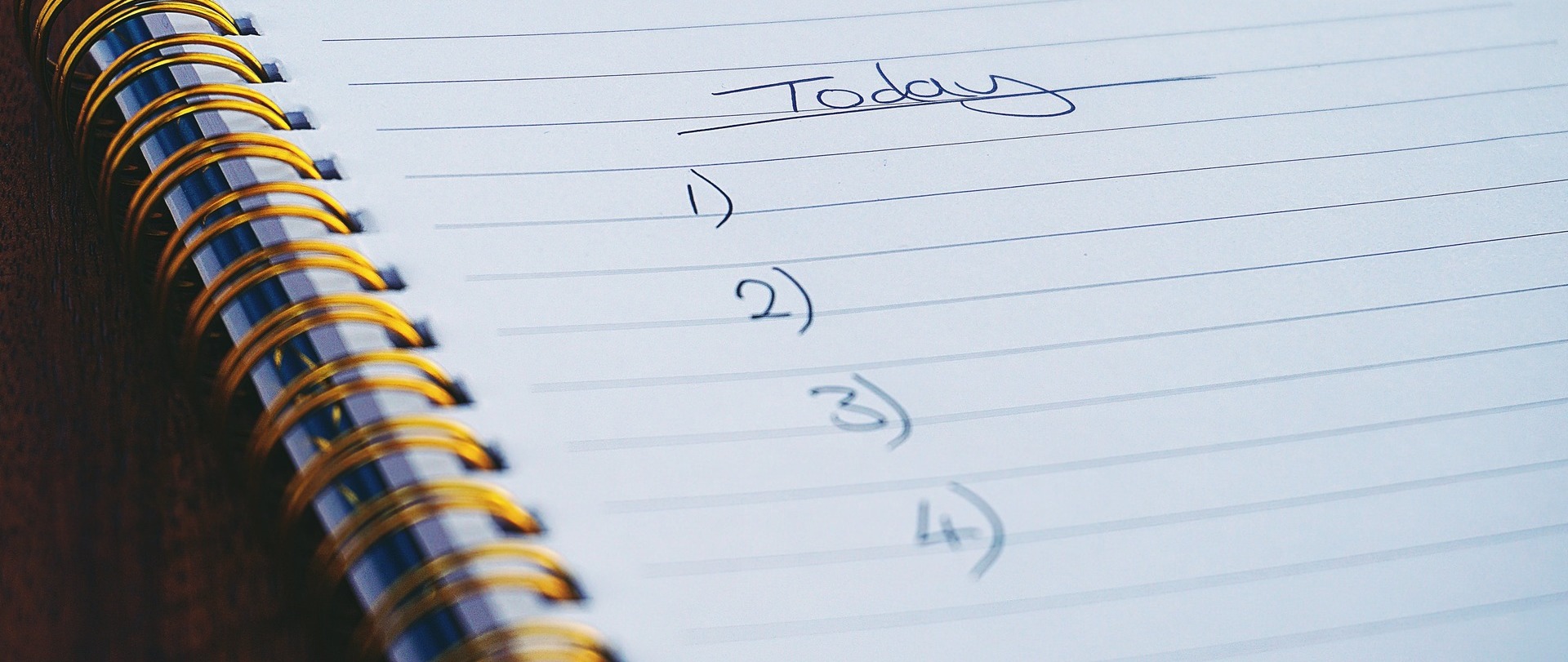 Daily plan written in a notebook